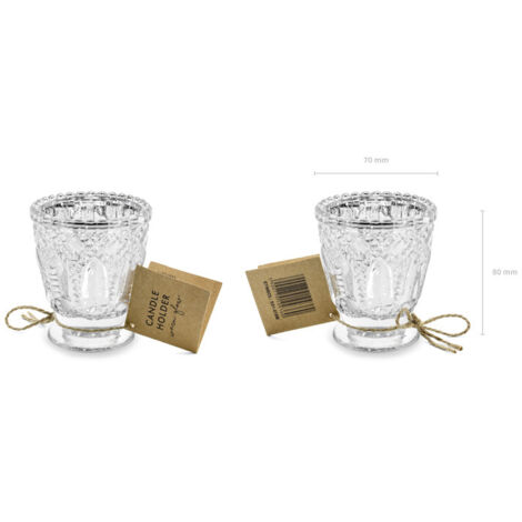 Kerzenständer, silber, 8cm (24 Stk.)