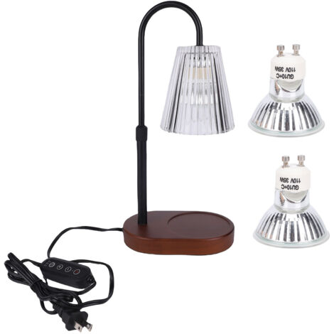 Kerzenwärmerlampe mit Timer, Vintage-Design, Holz und Metall, dimmbar, geeignet für Kerzen im Glas und Wachskerzen [Dekoration für entspannendes Ambiente]