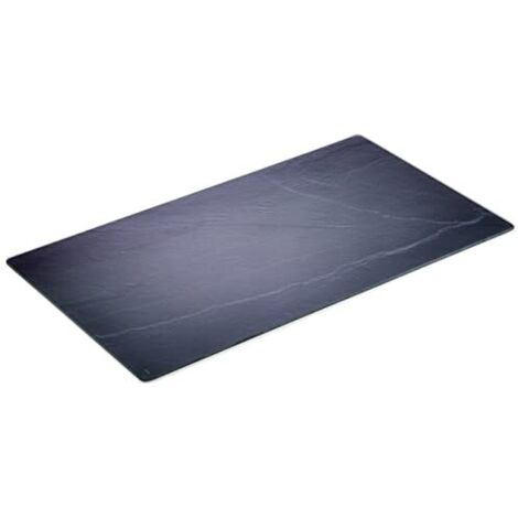 Kesper 3652313 Taglieri in vetro infrangibile, Multiuso, Motivo Ardesia, Nero, 52 x 30 x 0.8 cm, 2 pezzi