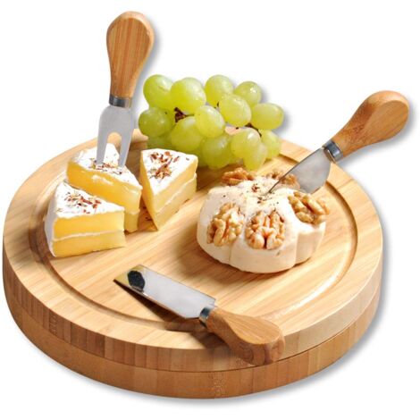 Kesper 58642 Tagliere per Formaggi con Posate, Bambù, FSC