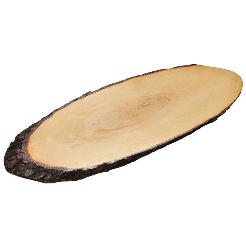 Planche de service en bois d'aulne avec écorce - Beige - l 40/49 x l 17 cm - Livraison gratuite