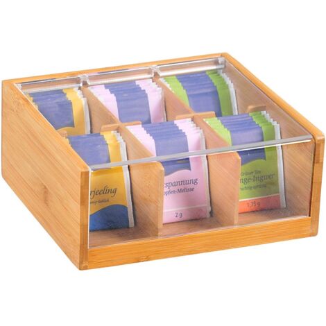 Kesper Bamboo Tea Box, Marrone, 22 x 21 x 9.5 cm