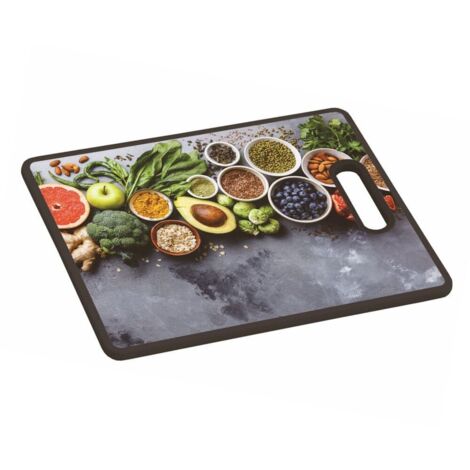 KESPER Healthy Kitchen 30832 - Tagliere con anima in fibra, superficie in plastica e manico, ideale per tagliare e servire, dimensioni: 38 x 30 x 1,2 cm