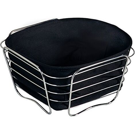 Kesper Pane Cesto di Frutta, Cromato, Cromo, Nero, 21 x 21 x 11 cm