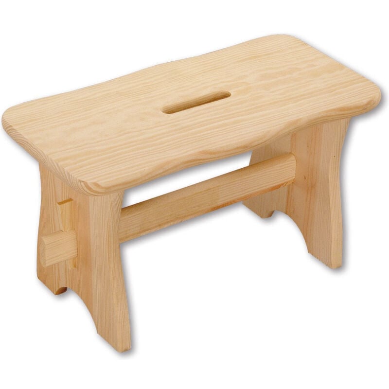 Repose pied en bois en pin - Beige - l x 38,5 x h 21 cm - Livraison gratuite
