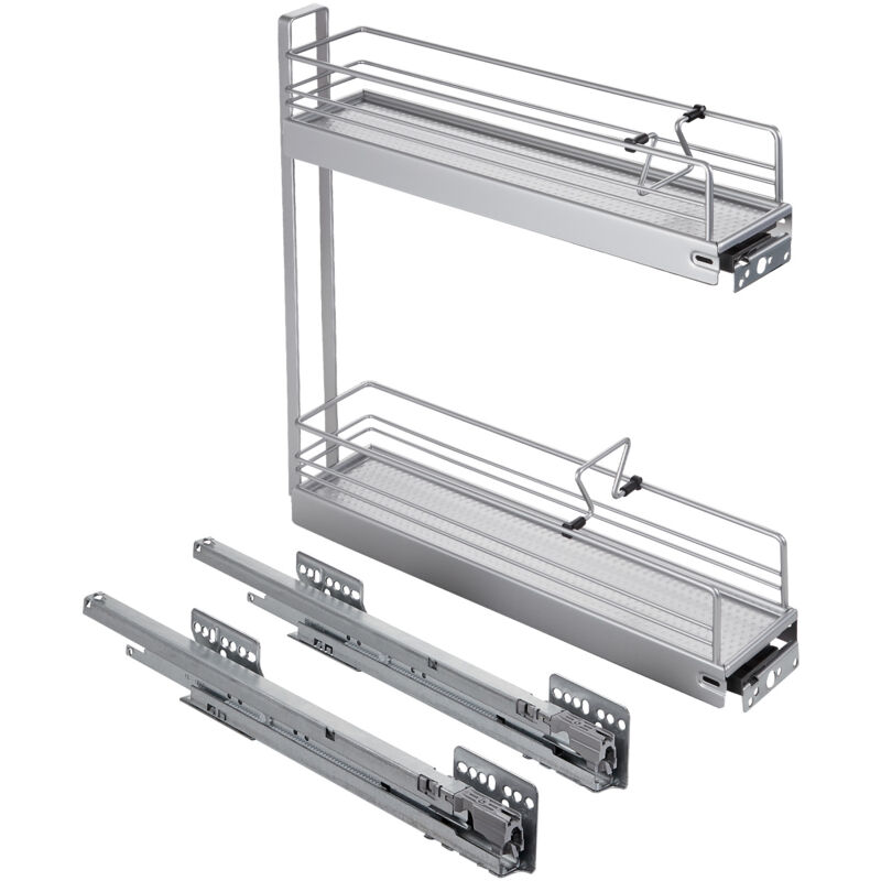 15er-unterschrankauszug Classic 90° 2-etagig Mit 3d-adjust, Silbergrau - Kesseböhmer