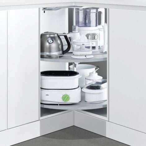 Kesseböhmer REVO 80 Eckschrankbeschlag für 90° Eckschrank, silbergrau/ grau