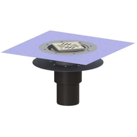 Kessel Bodenablauf Ecoguss Klebeflansch DN 100 Variofix Designrost, senkrecht