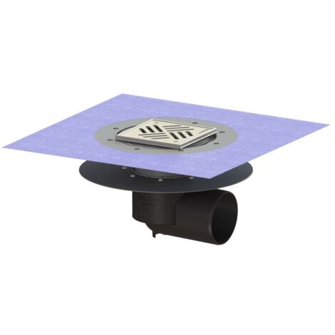 Kessel Bodenablauf Ecoguss Klebeflansch DN 100 Variofix Schlitzrost, seitlich