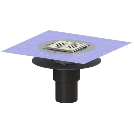 Kessel Bodenablauf Ecoguss Klebeflansch DN 100 Variofix Schlitzrost, senkrecht