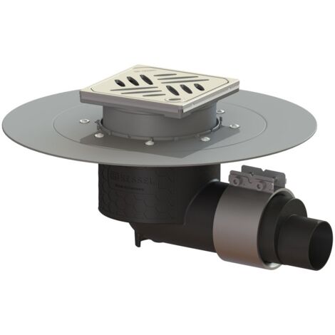 Kessel Bodenablauf Ecoguss Klebeflansch DN 50 Designrost, seitlich