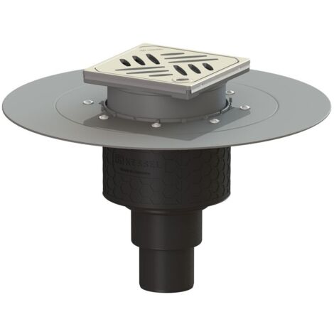 Kessel Bodenablauf Ecoguss Klebeflansch DN 50 Designrost, senkrecht