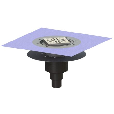 Kessel Bodenablauf Ecoguss Klebeflansch DN 50 Variofix Designrost, senkrecht