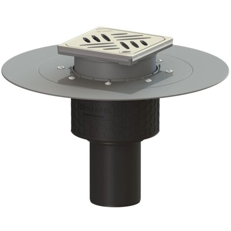 Kessel Bodenablauf Ecoguss Klebeflansch DN 70 Designrost, senkrecht