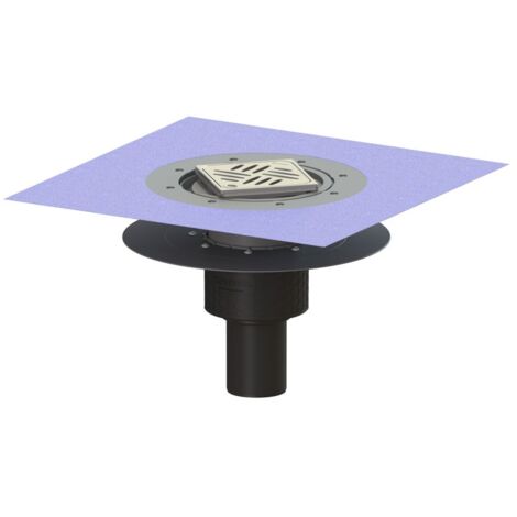 Kessel Bodenablauf Ecoguss Klebeflansch DN 70 Variofix Designrost, senkrecht
