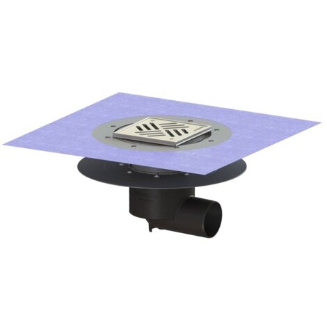 Kessel Bodenablauf Ecoguss Klebeflansch DN 70 Variofix Schlitzrost, seitlich