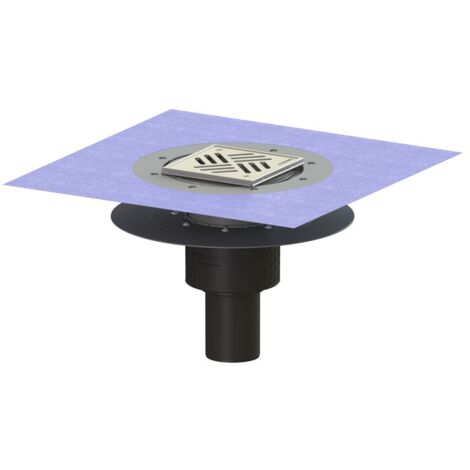 Kessel Bodenablauf Ecoguss Klebeflansch DN 70 Variofix Schlitzrost, senkrecht