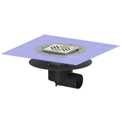 Kessel Bodenablauf Ecoguss Klebeflansch DN 80 Variofix Schlitzrost, seitlich