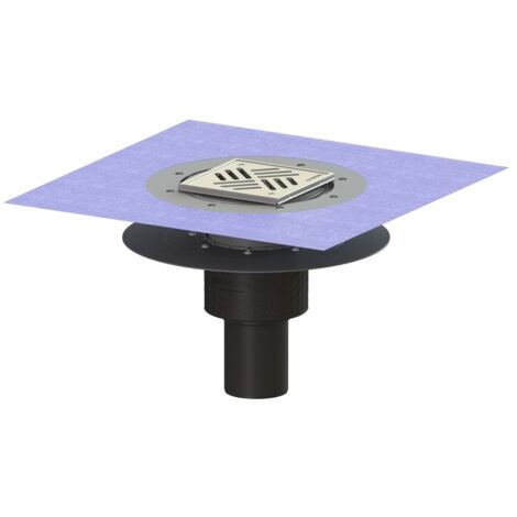 Kessel Bodenablauf Ecoguss Klebeflansch DN 80 Variofix Schlitzrost, senkrecht