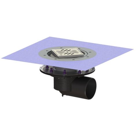 Kessel Bodenablauf Ecoguss Pressflansch DN 100 Variofix Designrost, seitlich