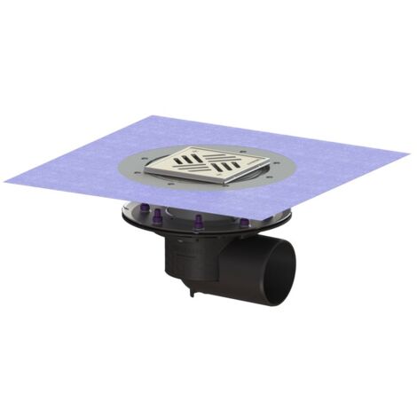 Kessel Bodenablauf Ecoguss Pressflansch DN 100 Variofix Schlitzrost, seitlich