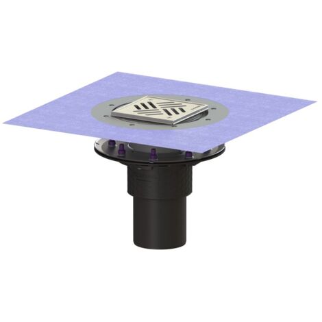 Kessel Bodenablauf Ecoguss Pressflansch DN 100 Variofix Schlitzrost, senkrecht