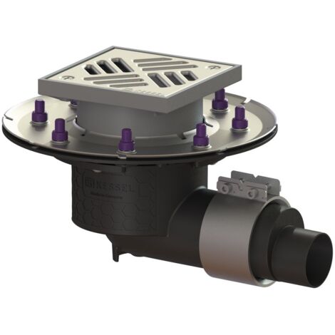 Kessel Bodenablauf Ecoguss Pressflansch DN 50 Schlitzrost, seitlich