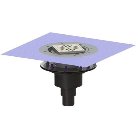 Kessel Bodenablauf Ecoguss Pressflansch DN 50 Variofix Designrost, senkrecht