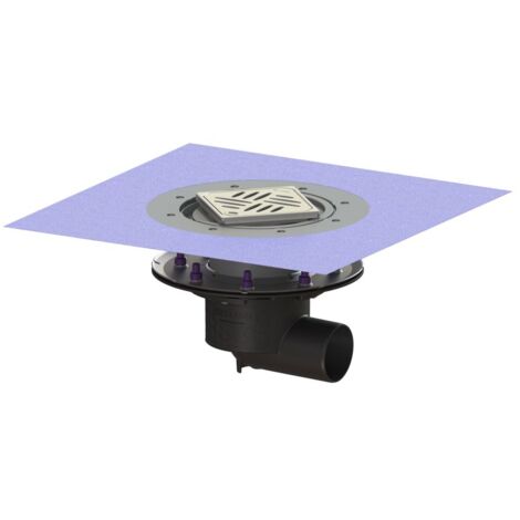 Kessel Bodenablauf Ecoguss Pressflansch DN 70 Variofix Designrost, seitlich