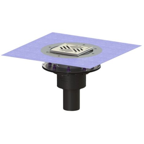 Kessel Bodenablauf Ecoguss Pressflansch DN 70 Variofix Schlitzrost, senkrecht