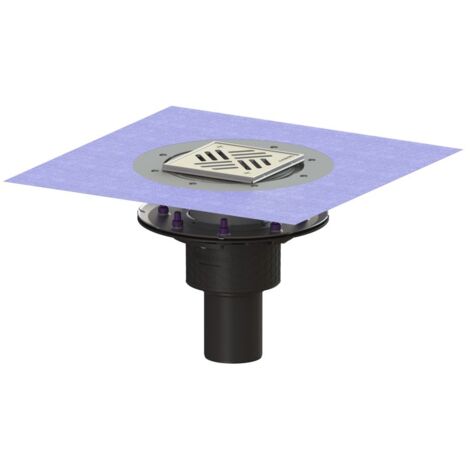 Kessel Bodenablauf Ecoguss Pressflansch DN 80 Variofix Schlitzrost, senkrecht
