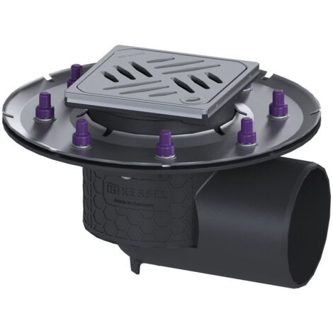 Kessel Bodenablauf Practicus Pressflansch DN 100 Designrost, seitlich