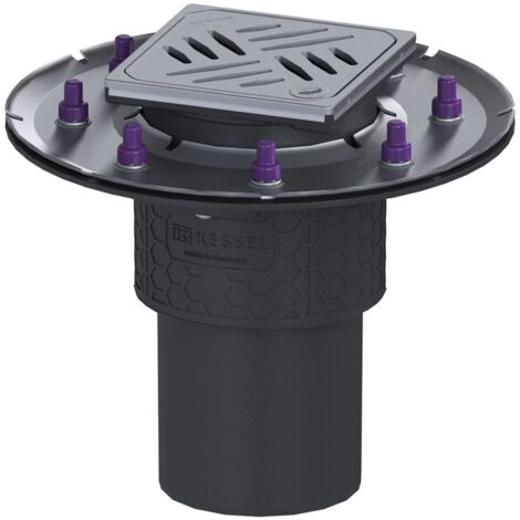Kessel Bodenablauf Practicus Pressflansch DN 100 Designrost, senkrecht