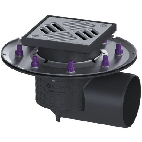Kessel Bodenablauf Practicus Pressflansch DN 100 Schlitzrost, seitlich
