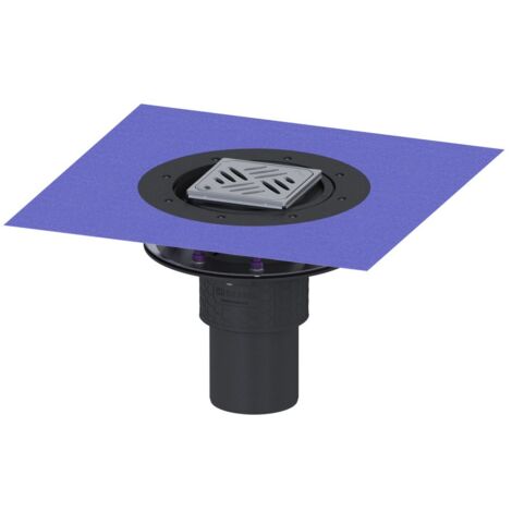 Kessel Bodenablauf Practicus Pressflansch DN 100 Variofix Designrost, senkrecht