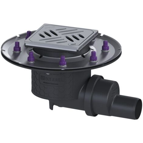 Kessel Bodenablauf Practicus Pressflansch DN 50 Designrost, seitlich