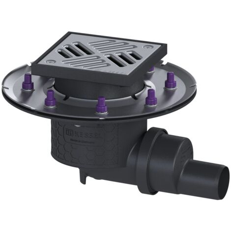 Kessel Bodenablauf Practicus Pressflansch DN 50 Schlitzrost, seitlich