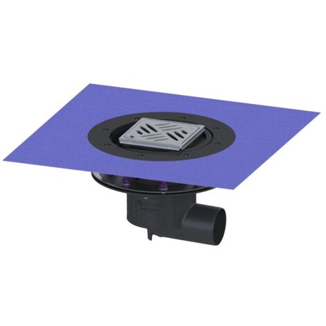Kessel Bodenablauf Practicus Pressflansch DN 70 Variofix Designrost, seitlich