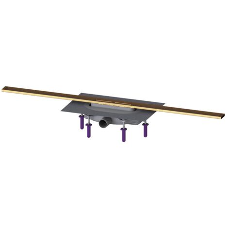 Kessel Duschrinne Linearis Infinity 60 Länge 1000mm DN 40 Megastop, Bronze gebürstet
