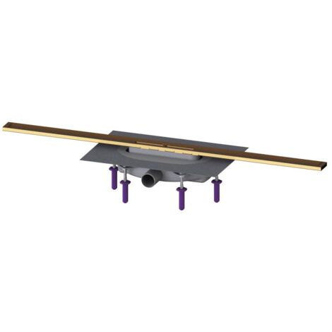 Kessel Duschrinne Linearis Infinity 60 Länge 900mm DN 40 Megastop, Bronze gebürstet