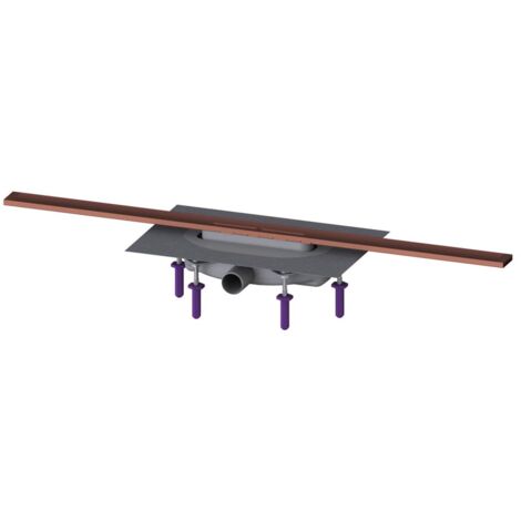 Kessel Duschrinne Linearis Infinity 60 Länge 900mm DN 40 Megastop, Kupfer gebürstet