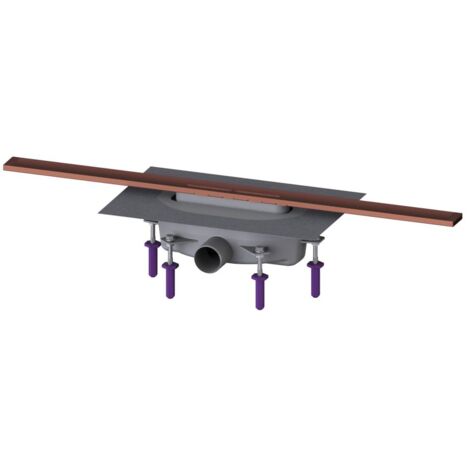 Kessel Duschrinne Linearis Infinity 90 Länge 800mm DN 50, Kupfer gebürstet