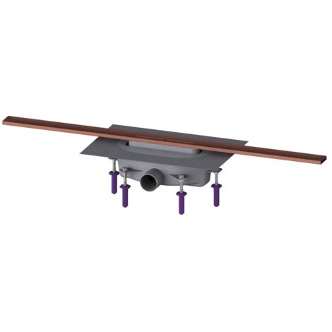 Kessel Duschrinne Linearis Infinity 90 Länge 900mm DN 50, Kupfer gebürstet