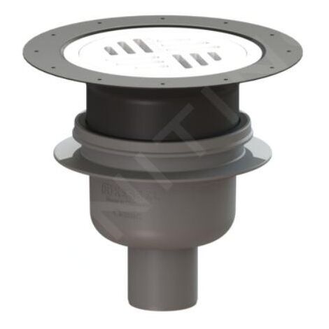 Kessel Siphons salle d'eau - Vidage de sol, avec grille, diamètre 20 cm, blanc/plastique 40250.30