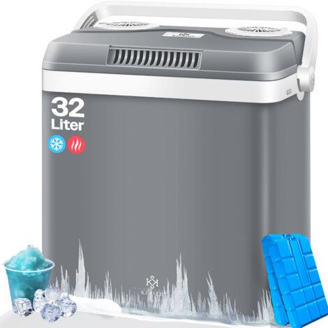 KESSER® 32 L Nevera 12V 230V Enchufe Mini Nevera Nevera Termoeléctrica 32 Litros Gris