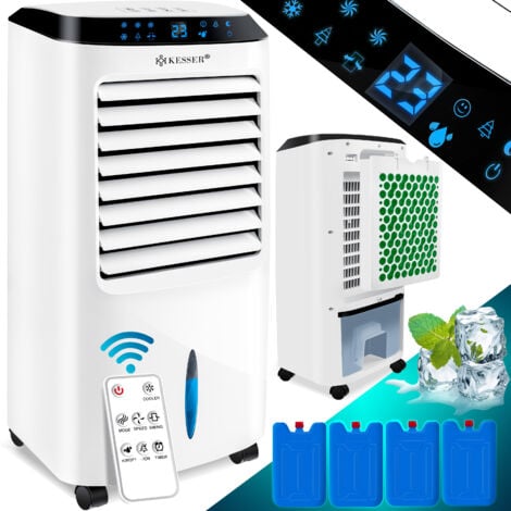 KESSER® 4in1 Mobile Klimaanlage, Fernbedienung, Klimagerät, Ventilator Klimaanlage, 10 L Tank, Timer, 3 Stufen, Ionisator Luftbefeuchter, Weiß