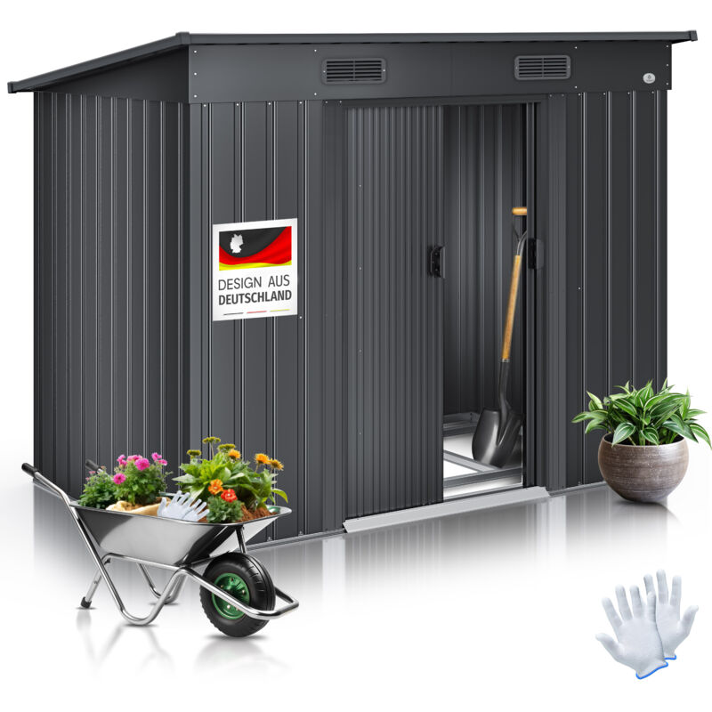 KESSER® Abri de jardin L métal 3.4 m³ avec fondations 195x118x182 cm 2x porte coulissante & fondations Abri de jardin Armoire de jardin Toit à une KESSER® Abri de jardin L métal 3.4 m³ avec fondations 195x118x182 cm 2x porte coulissante & fondations Abri de jardin Armoire de jardin Toit à une