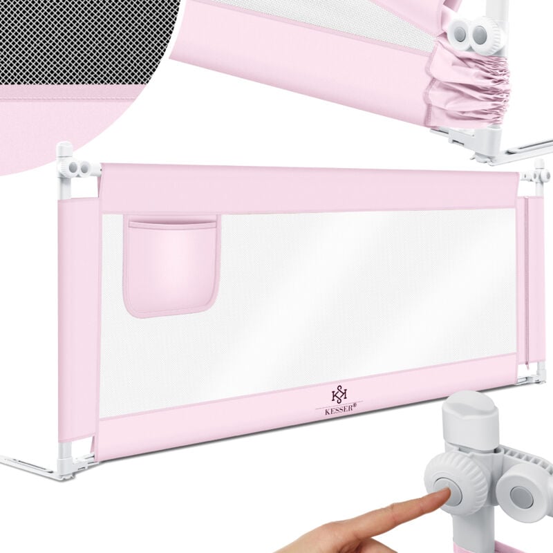 Kesser - Barrière de lit Barrière de lit pour enfant Barrière de lit pour enfant Rose / 150cm