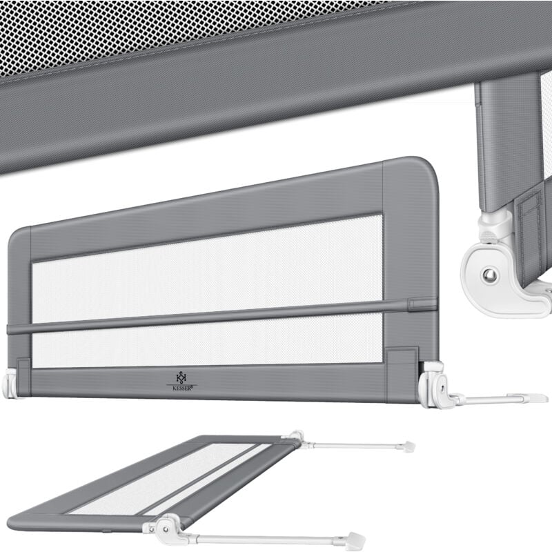 Barrière de lit Barrière de lit pour enfant Barrière de lit pour enfant 180cm / Gris clair - Kesser