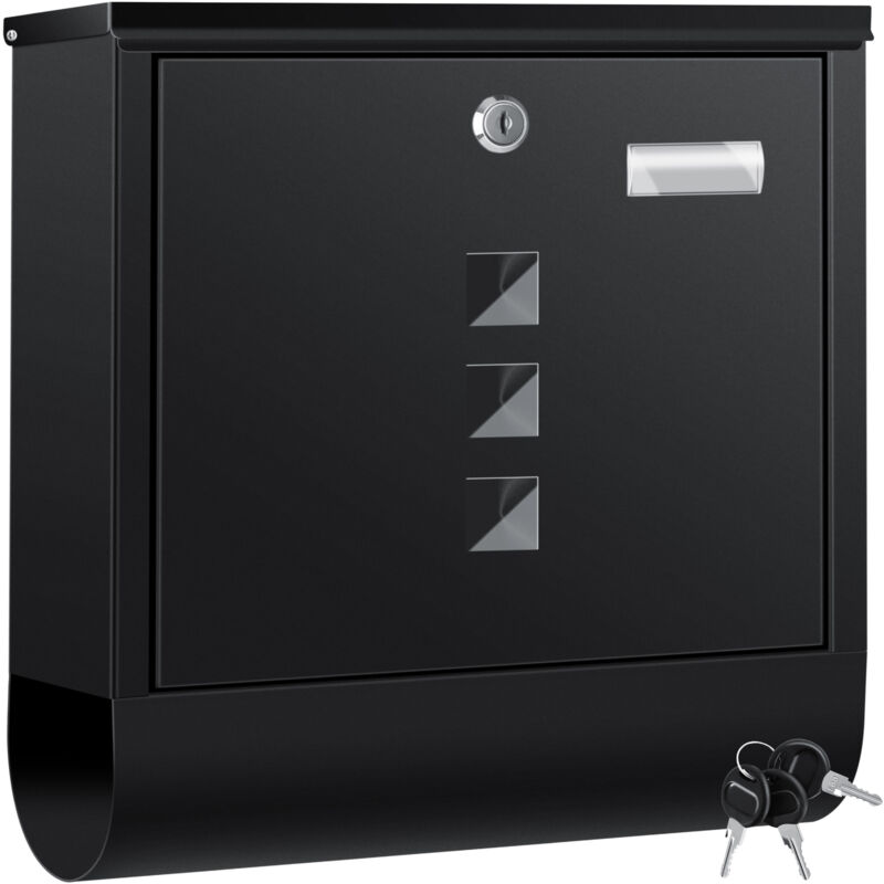 Kesser - Boîte aux lettres en acier inoxydable avec compartiment pour les journaux Porte-nom Fenêtre transparente brossée 3x clés verrouillables